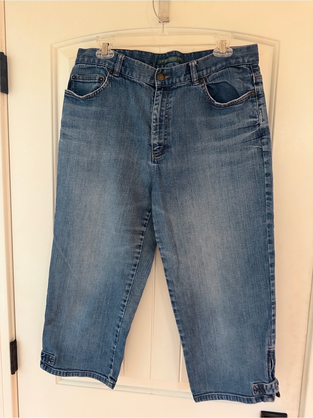 Ralph Lauren Blue Washed Denim Capri Jeans with Green Label Size 12